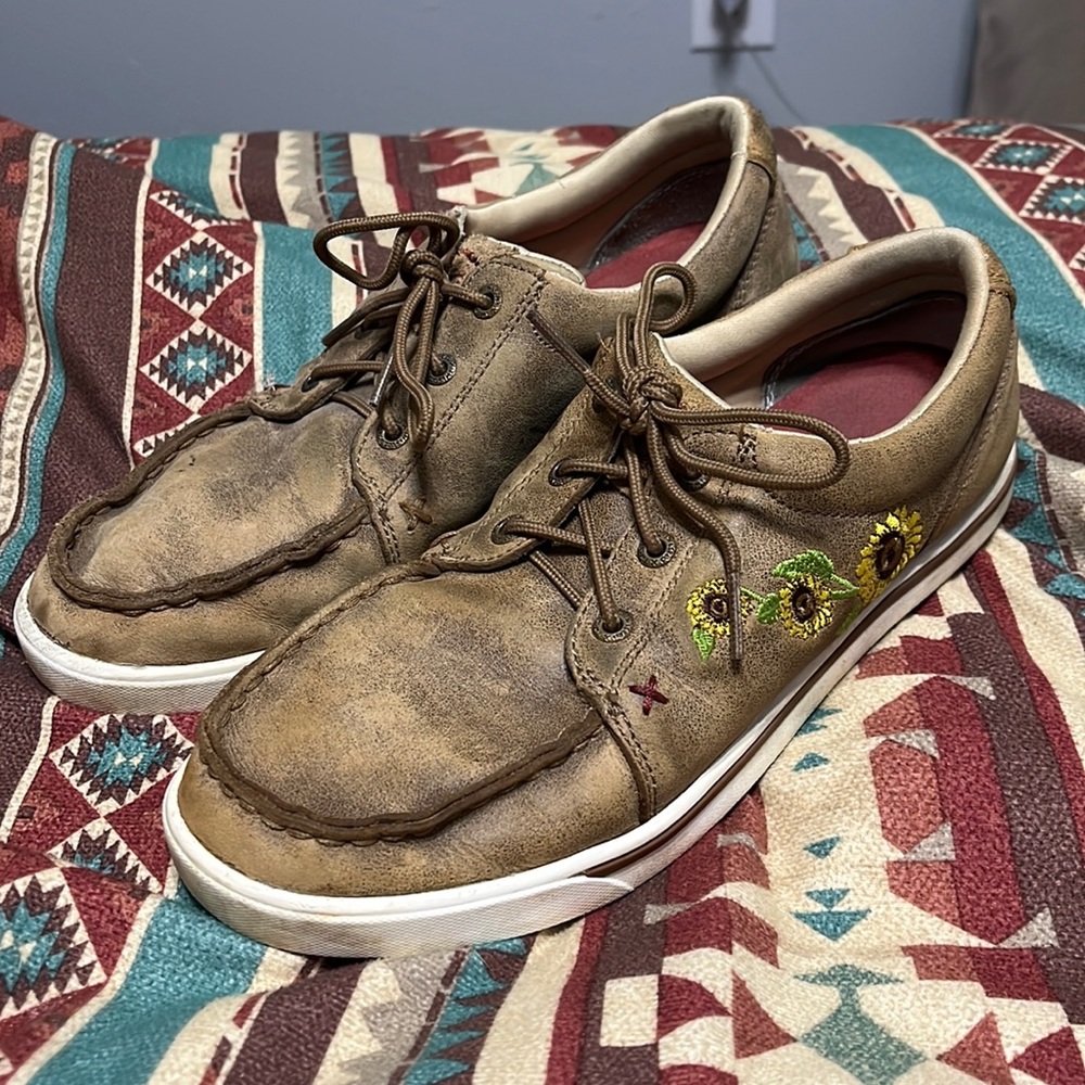 Twisted X leather sunflower shoes size 8 1/2